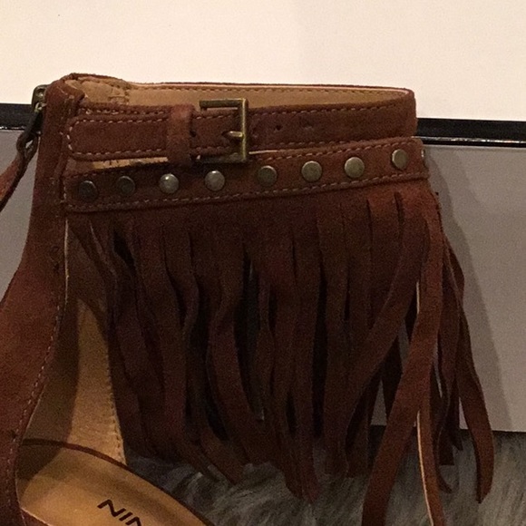 Nine West Brown Suede Fringe Sandal - Picture 7 of 8